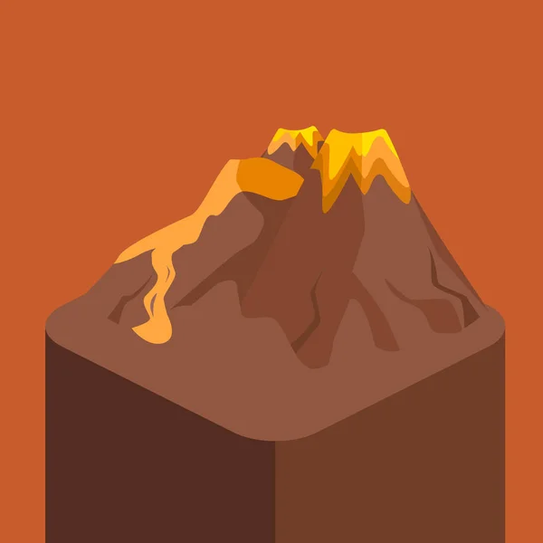 Volcano landscape icon — Stock Vector