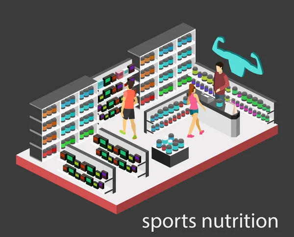 Sport táplálkozás store — Stock Vector
