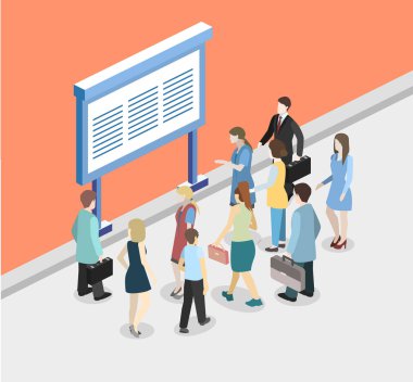 Sergi veya promosyon standı illustraion insanlara