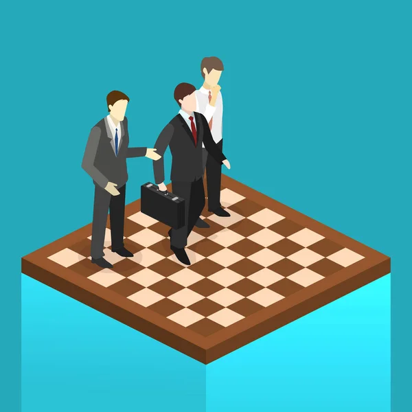 Businessmen figures on chessboard — Stock Vector