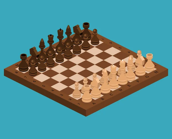 Pièces d'échecs avec plateau — Image vectorielle