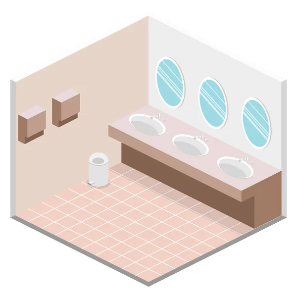 Interior of public toilet — Stock Vector