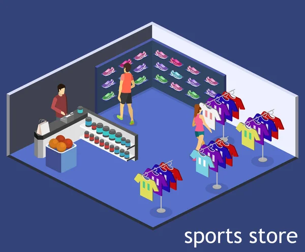 Interior of sport shop — Stock Vector