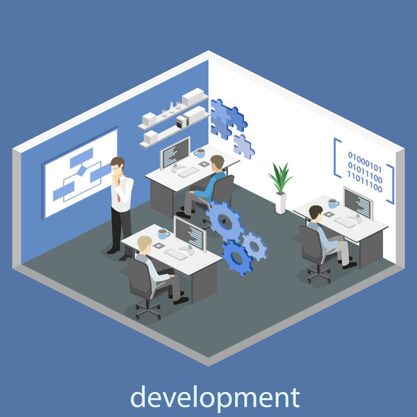 внутреннее рабочее место с людьми
