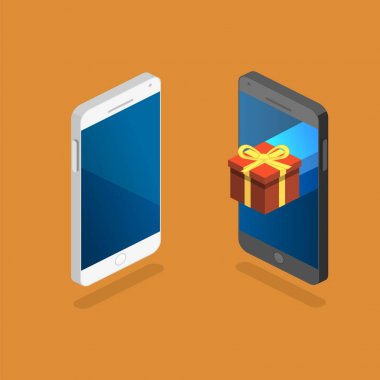 hediye kutusu üzerine telefon dokunmatik ekran