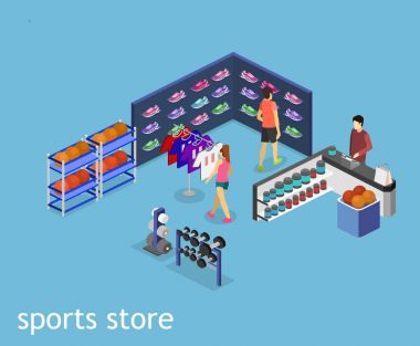  interior goods for the sports shop. clipart
