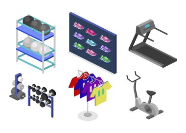 goods for the sports shop. clipart