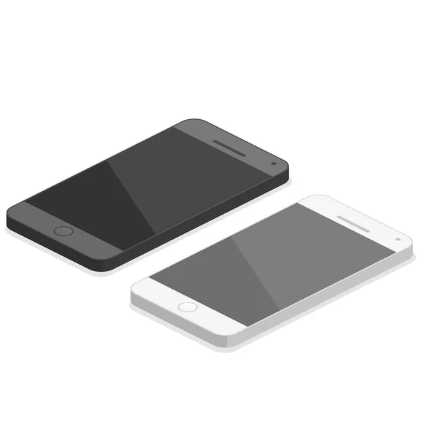 Schwarz-weiße Smartphones. — Stockvektor