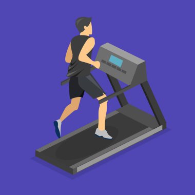 Koşu bandında koşan adam