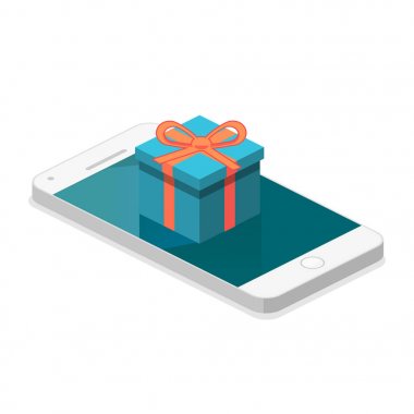 dokunmatik ekran üzerinde hediye kutusu