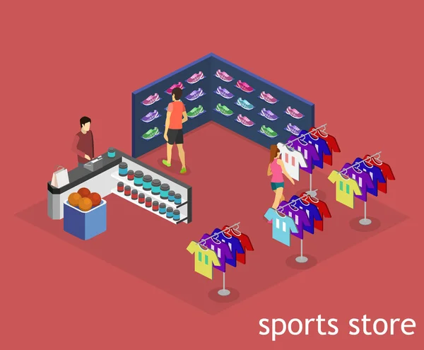 Marchandises pour magasin de sport — Image vectorielle