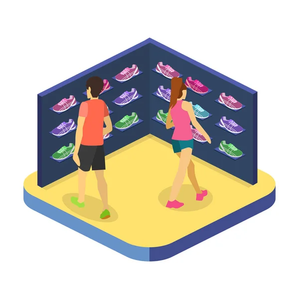 Boutique de chaussures de sport — Image vectorielle