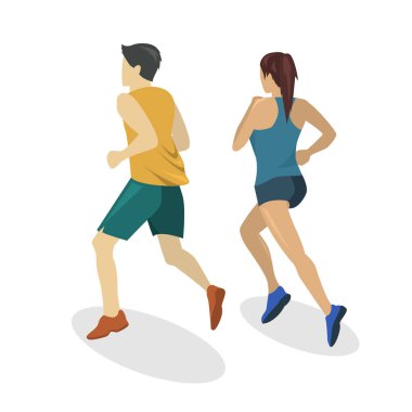 İzometrik çalışan insanlar 