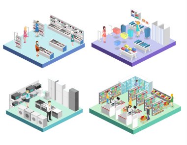 izometrik iç alışveriş merkezi