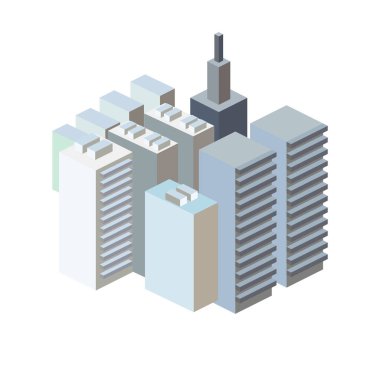 İzometrik düz kavramı şehir 