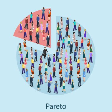 Isometric crowd of people clipart