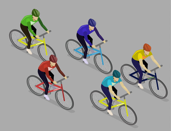 Изометрическая плоская группа велосипедистов
 