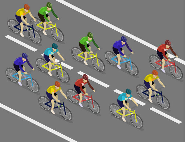 Изометрическая плоская группа велосипедистов
 