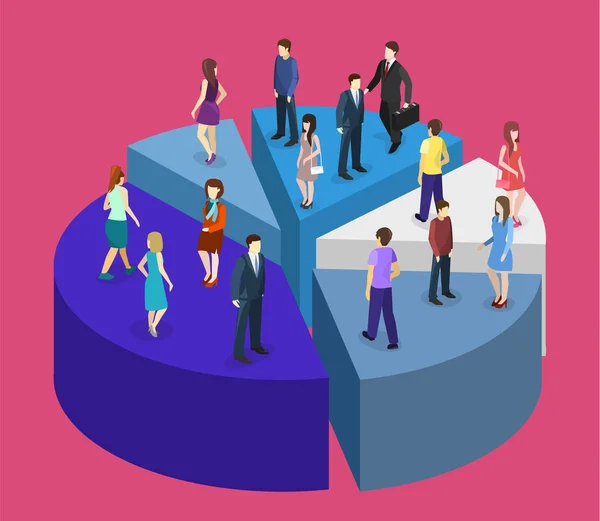 As pessoas estão no diagrama de torta —  Vetores de Stock