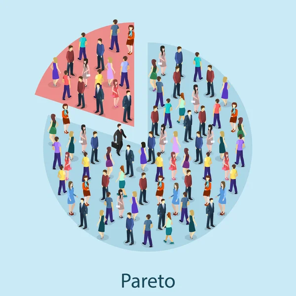 Multitud isométrica de personas — Vector de stock