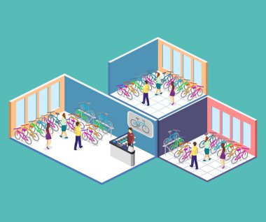 Bisiklet dükkanı kesit iç