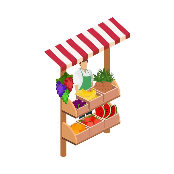 Stand de fruits concept. — Image vectorielle