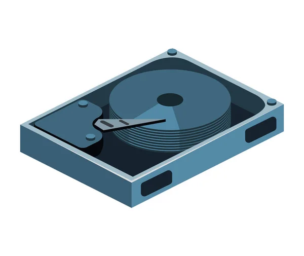 Открытый жесткий диск — стоковый вектор