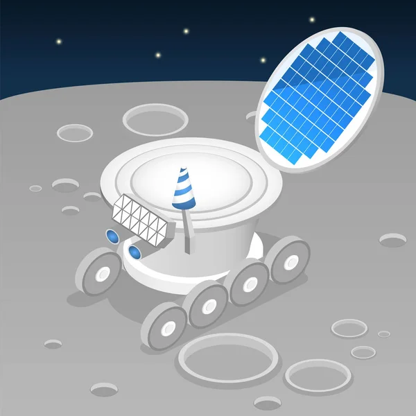 Mond-Rover auf der Mondoberfläche — Stockvektor