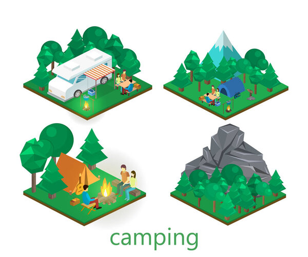 Концепция ландшафтов для кемпинга
