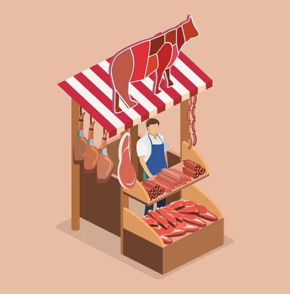 Concept of Butcher shop — Stock Vector