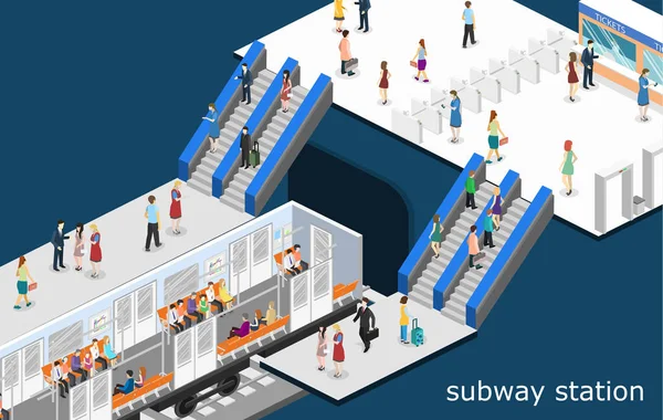 Metro subway train carriage — Stock Vector