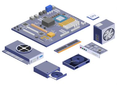 Download Motherboard Isometric Detailed Icon Free Vector Eps Cdr Ai Svg Vector Illustration Graphic Art