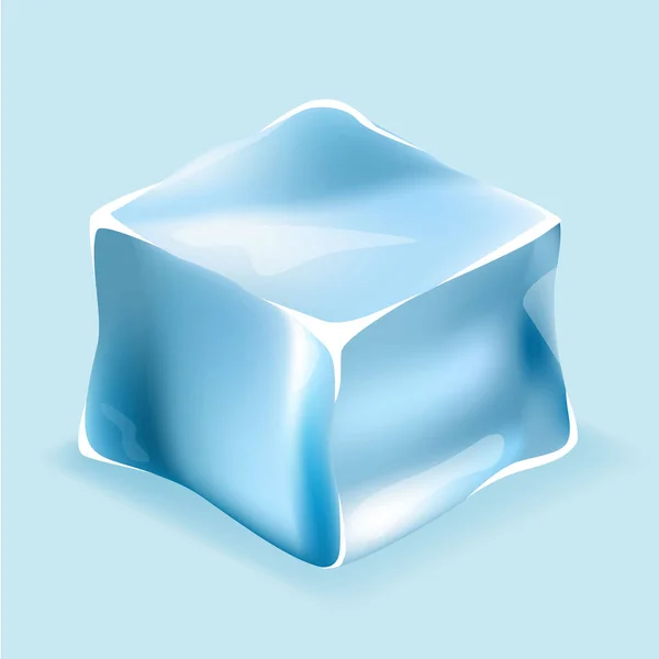 Cubo de hielo icono realista — Vector de stock