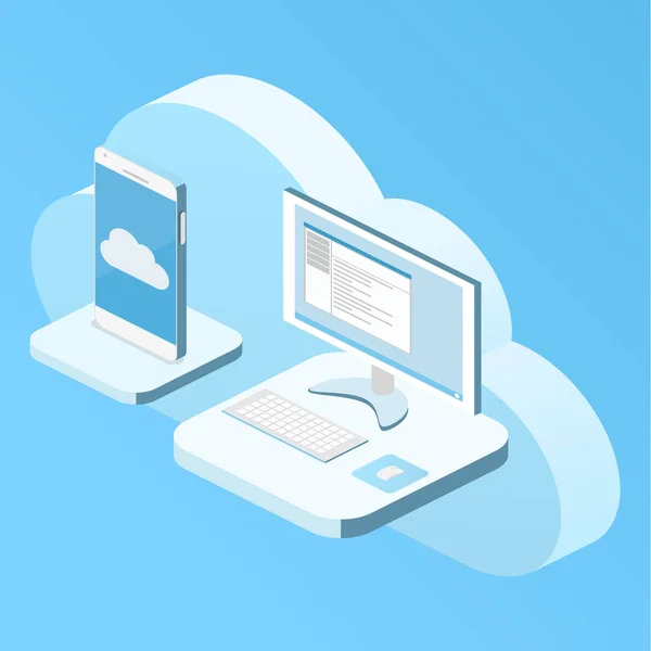 Tecnología Web Cloud — Vector de stock