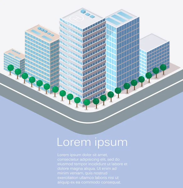 Cidade de verão trimestre . —  Vetores de Stock