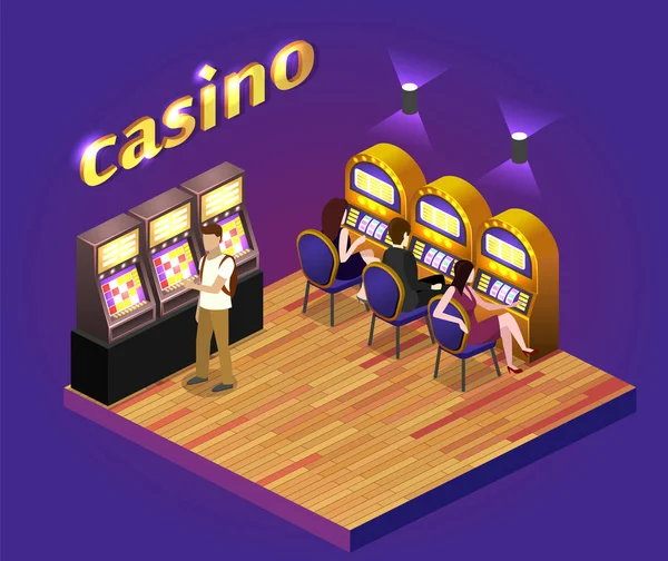 People play in casino — Stock Vector