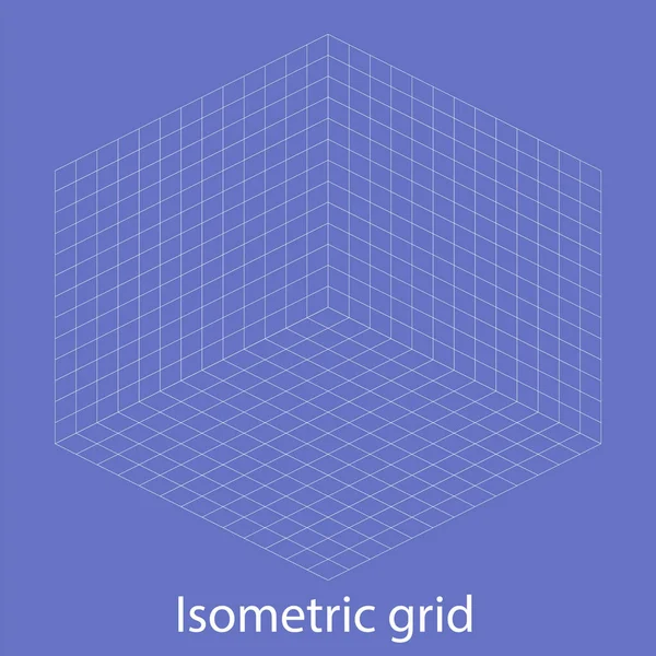 Modelo de grade isométrica — Vetor de Stock