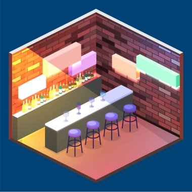 İzometrik kavramı bar gece kulübünde