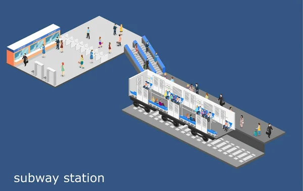 Metro metro trein vervoer — Stockvector