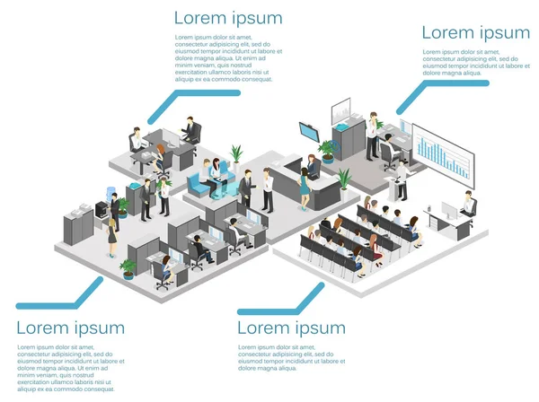 Sala de conferências isométricas — Vetor de Stock