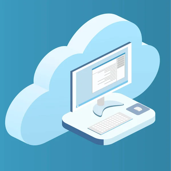 Concepto Tecnología de nube web — Vector de stock