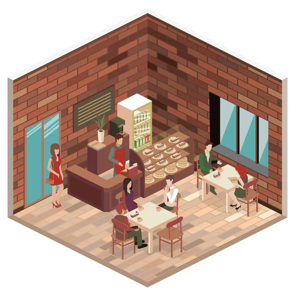 Interiér bytu kavárny — Stockový vektor