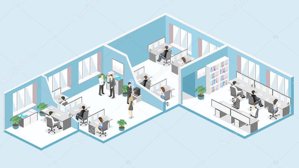 flat office departments interior 
