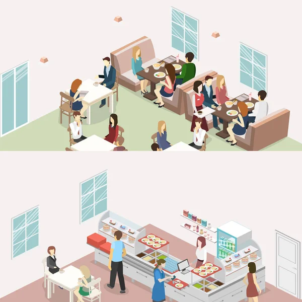 Interior de Cafetería — Vector de stock