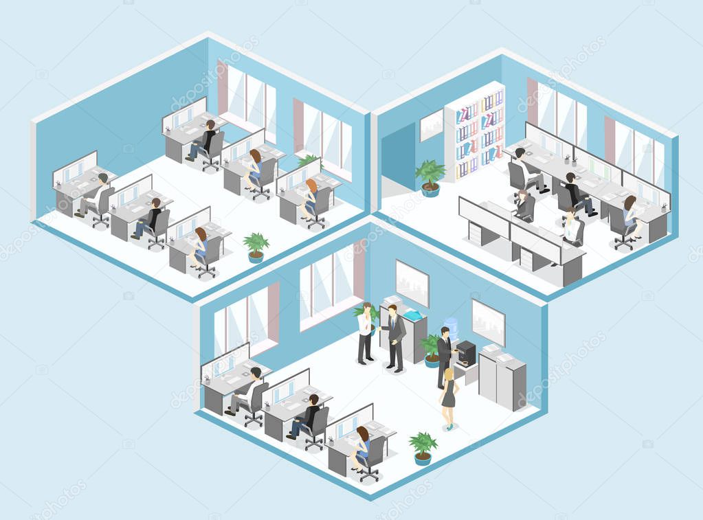 flat office departments interior 