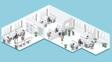 izometrik office kat iç 