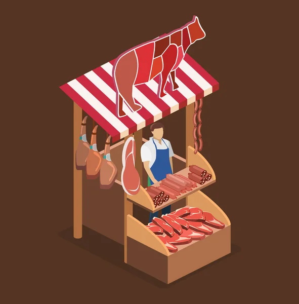 Illustratie van slagerij — Stockvector