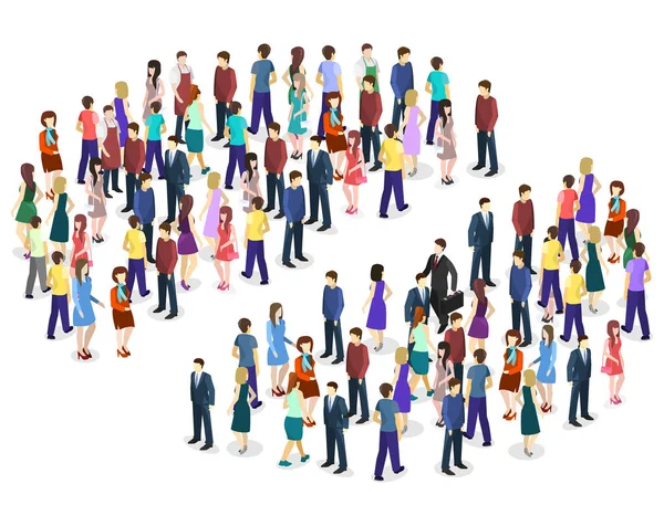 Infographic chart consisting of crowd of people — Stock Vector