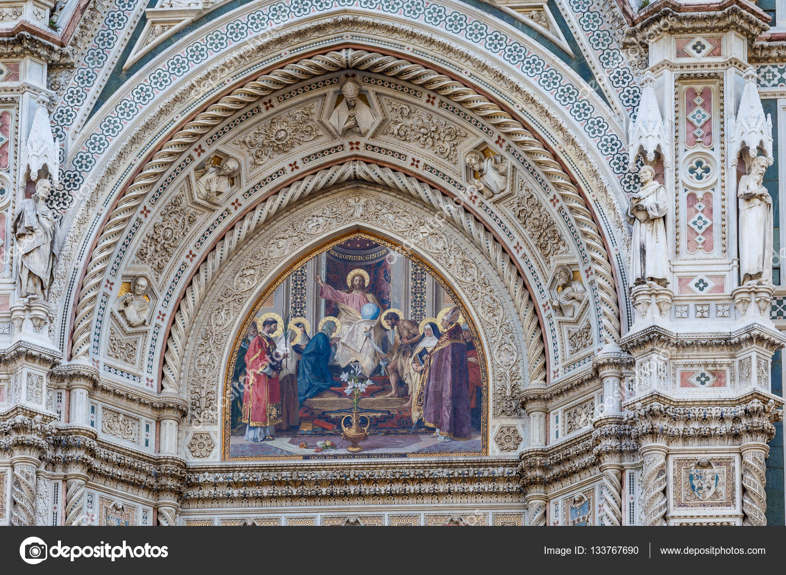 Decoration Above The Door Of The Cathedral Of Santa Maria Del