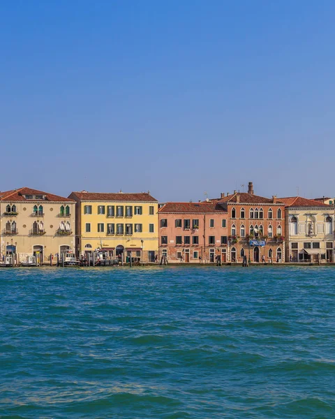 Colourful weathered facades of old venetian buildings — Stock Photo, Image